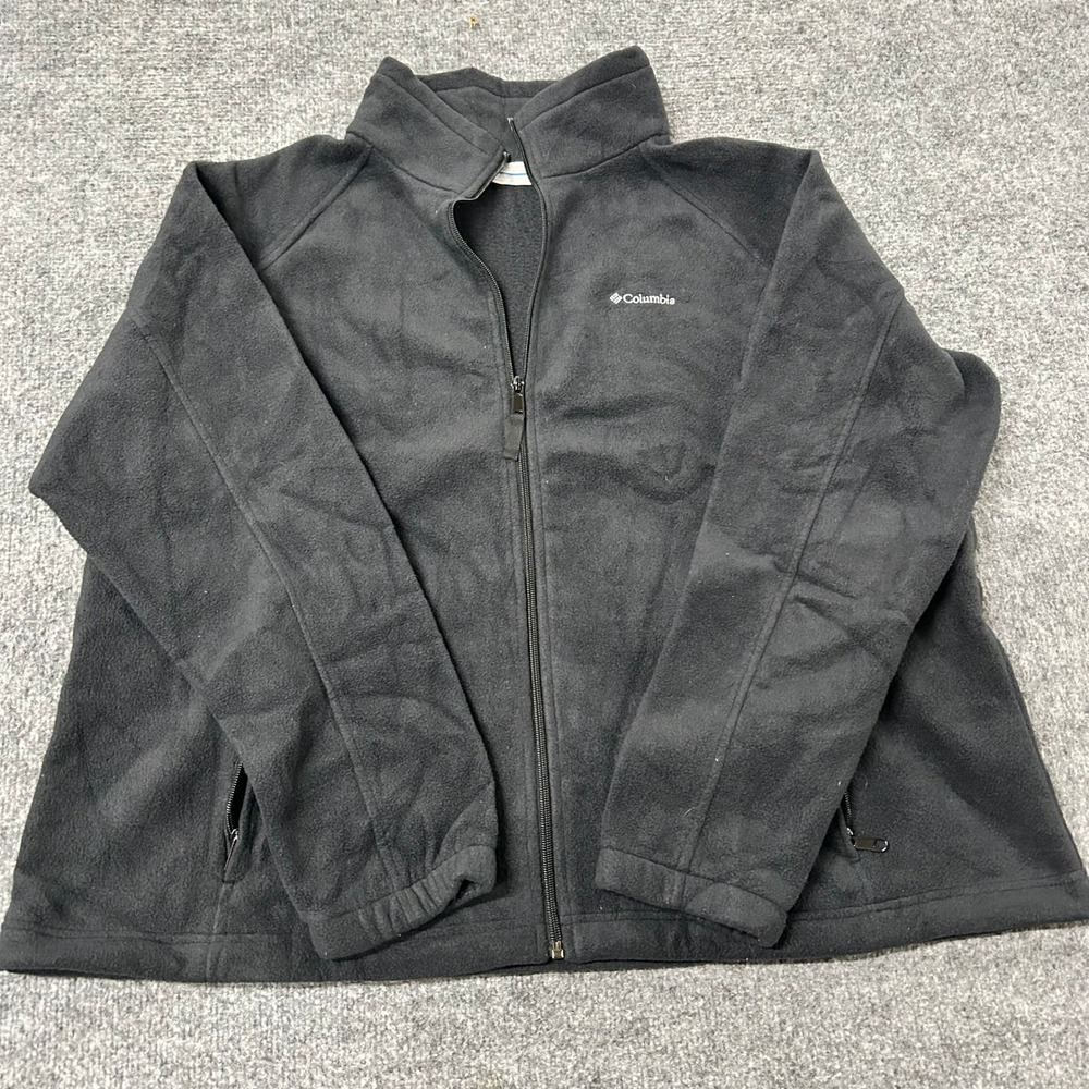 Columbia Fleece Jacket Womens Size 3X Black Full Zip Soft Outdoor Layering